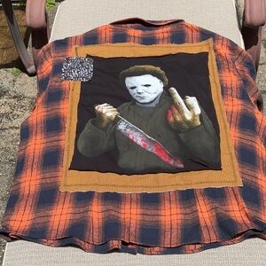 Michikoko Upcycle with Graphic, Border and Patch, Size XXL